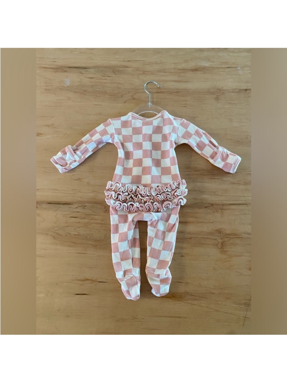Spearmint baby SIIX newborn pink Checker Ruffle Onesie and now